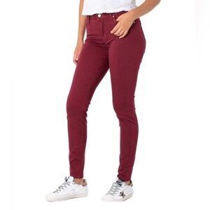 Celebrity Pink Mid Rise Skinny Jeans Burgundy Red Size 26